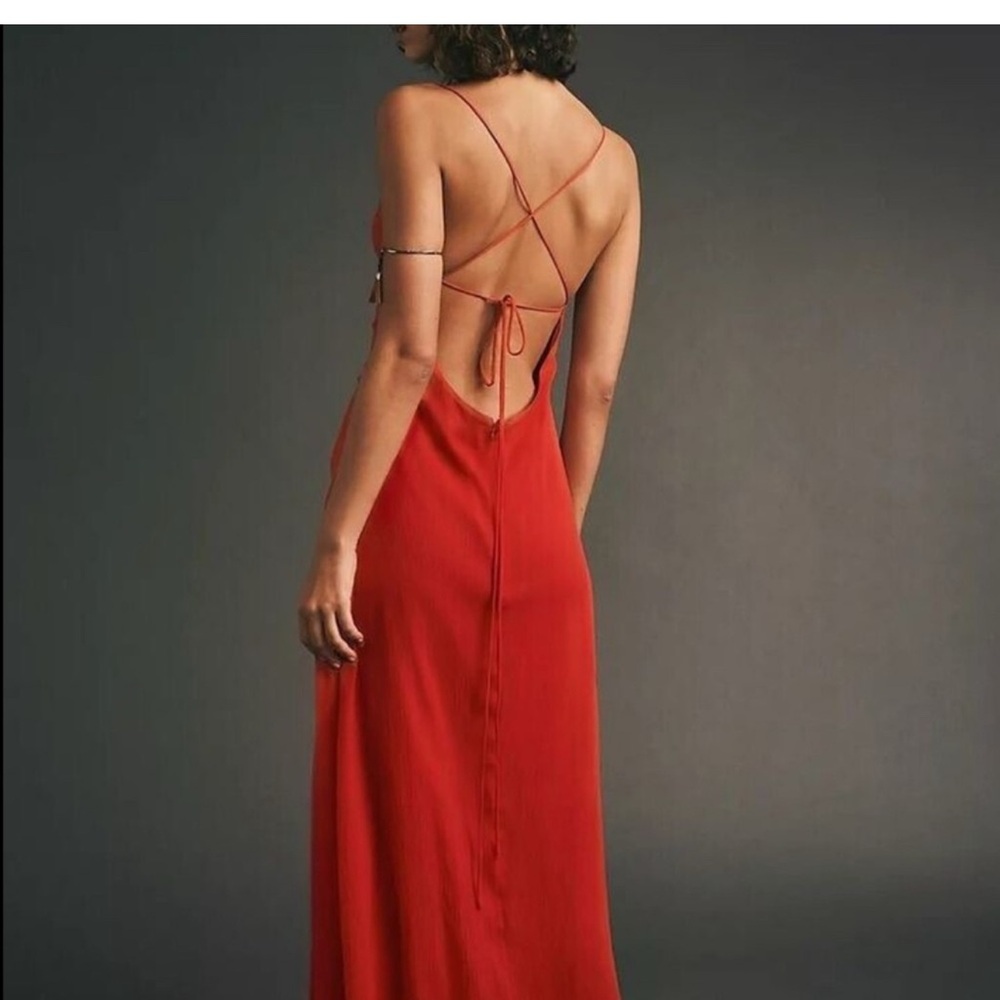 Free People Simone Red Formal Open Back Dress size 6 - Picture 2 of 8